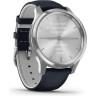 Часы GARMIN VIVOMOVE LUXE серебристый с итальянским кожаным темно-синим ремешком 010-02241-20
